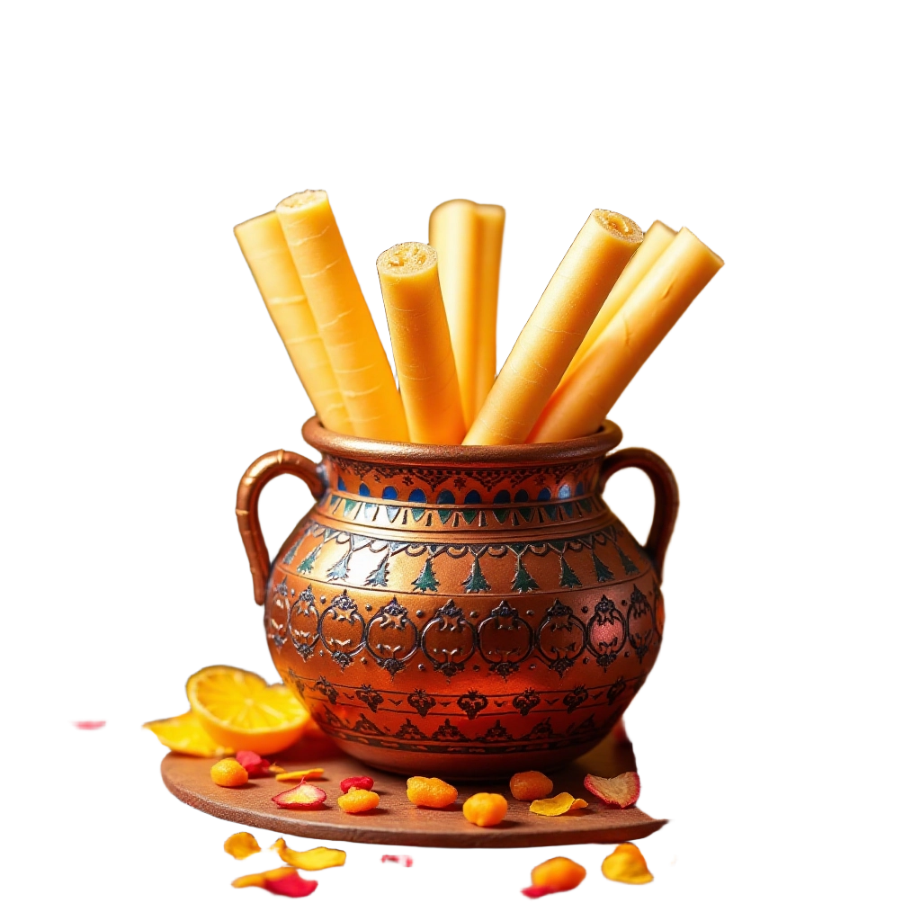 Decorative Pot with Cheese Sticks